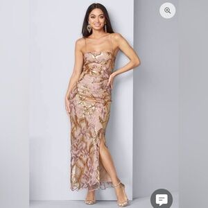 Venus Blush Sequined Formal Gown